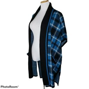 NY&C Wrap Shawl Cardigan Plaid Tartan Size L/XL